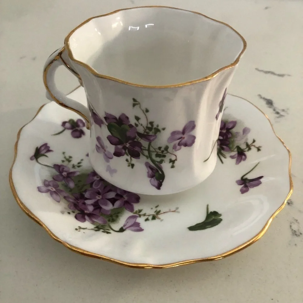 VTG Hammersley Victorian Violets Teacup and Saucer~Bone China VTG